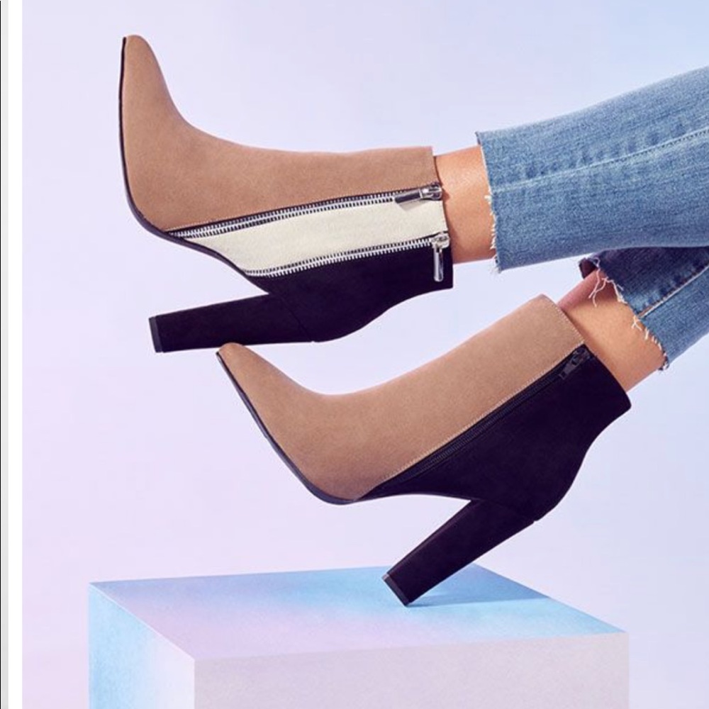 Color block booties